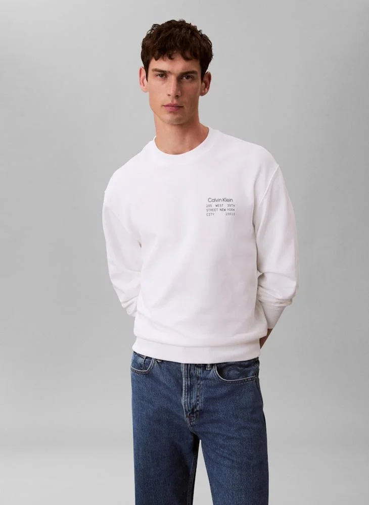Calvin Klein Jeans Graphic Crew Neck Terry Sweatshirt