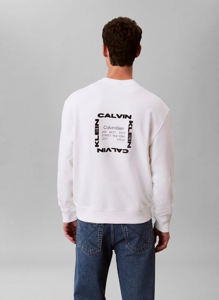 Calvin Klein Jeans Graphic Crew Neck Terry Sweatshirt