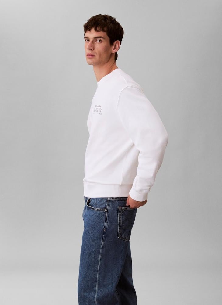 Calvin Klein Jeans Graphic Crew Neck Terry Sweatshirt - Image 3