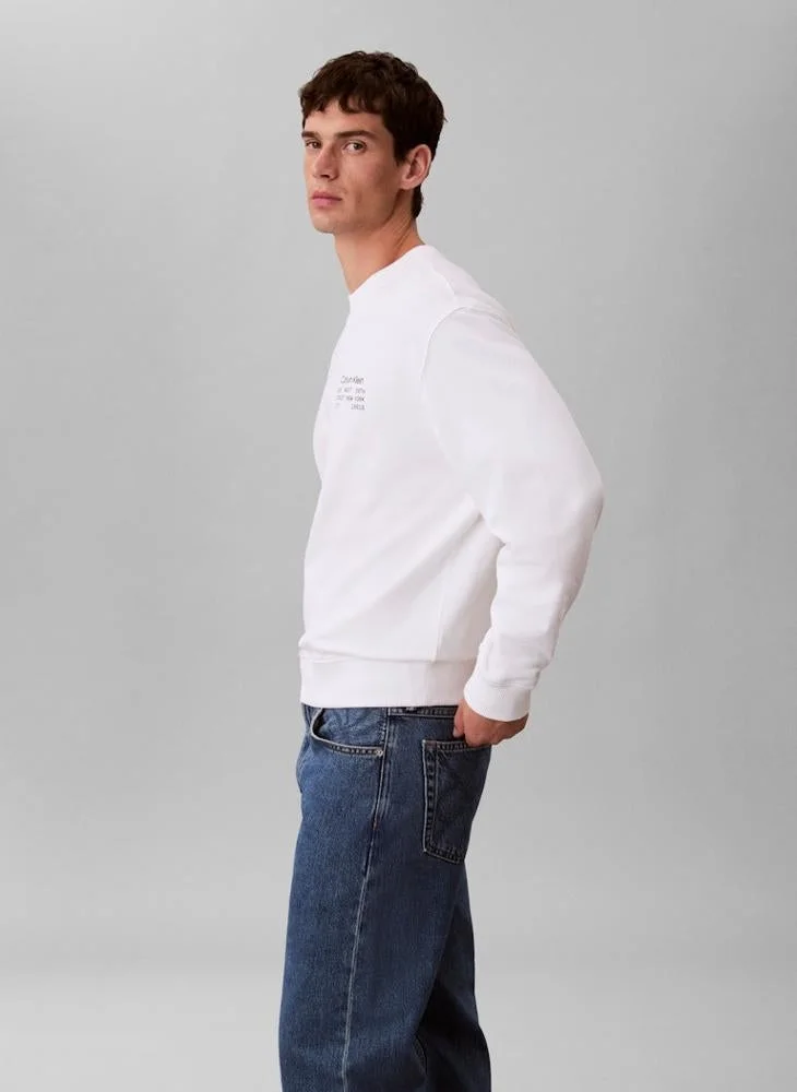 Calvin Klein Jeans  Graphic Crew Neck Terry Sweatshirt for Men | Best Price UAE