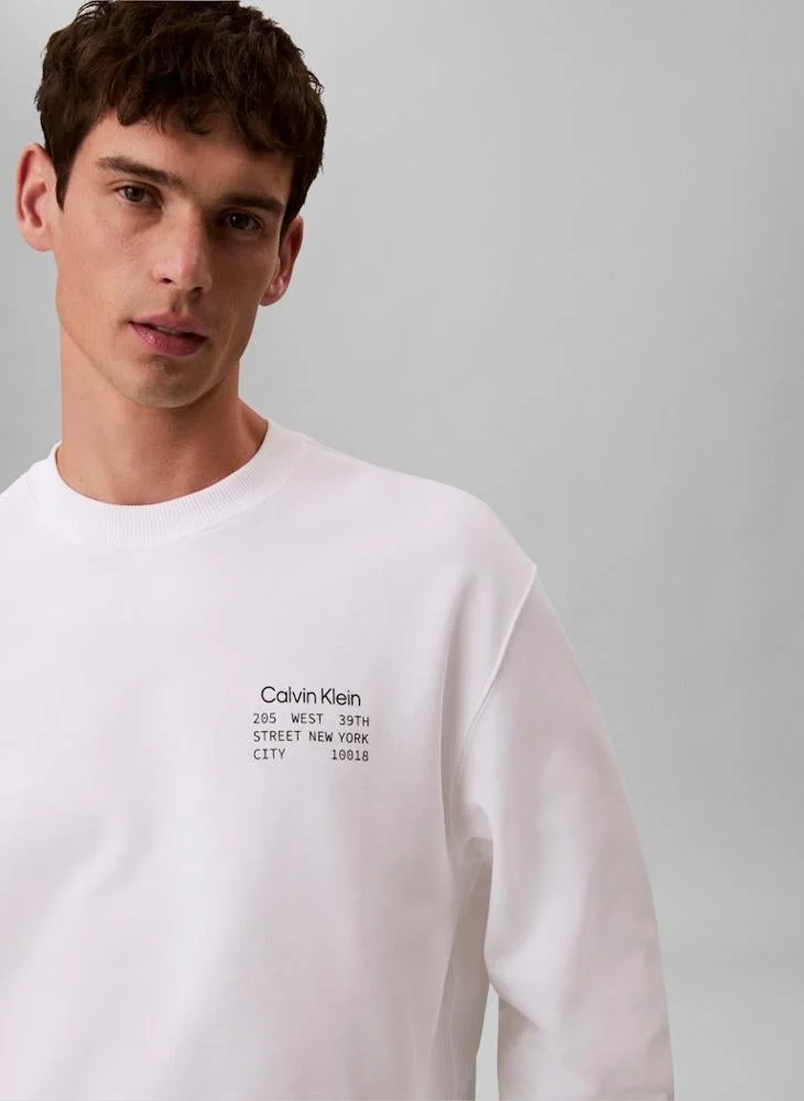 Calvin Klein Jeans  Graphic Crew Neck Terry Sweatshirt for Men | Best Price UAE