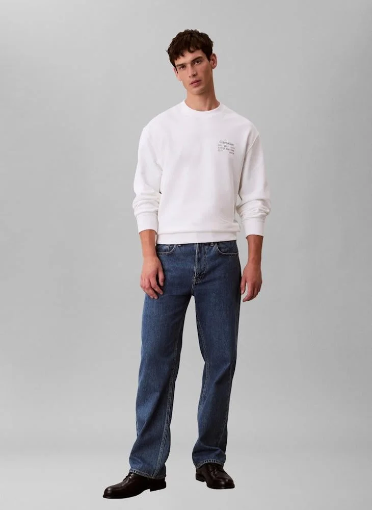 Calvin Klein Jeans  Graphic Crew Neck Terry Sweatshirt for Men | Best Price UAE