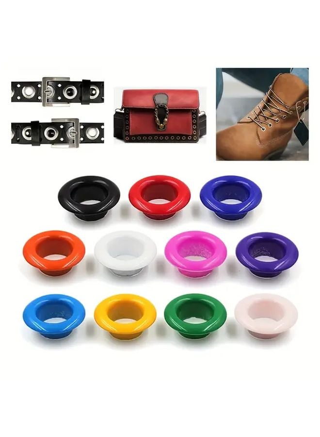 100 Sets 5mm Mix Color Metal Eyelets Grommets For Leathercraft DIY Shoes Belt Bag - Image 2