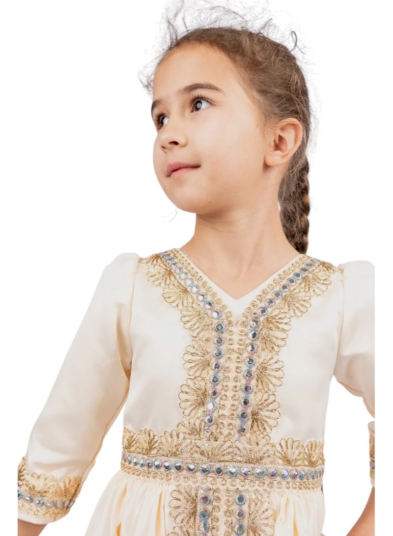 دىدانيالا D' Daniela - Golden Bloom Jalabiya - Cream