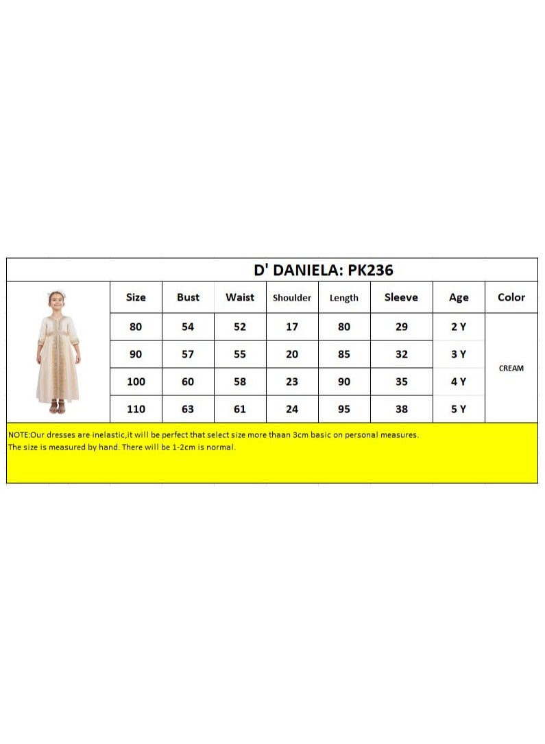 دىدانيالا جلابية دانييلا بلوم ذهبي كريمي - Image 5