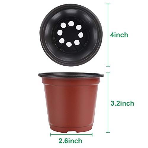 Augshy 250-Pack 4 Inch Plant Nursery Pots Seed Starting Pots Containers with 300 Labels for Indoor Outdoor Usage - Image 2
