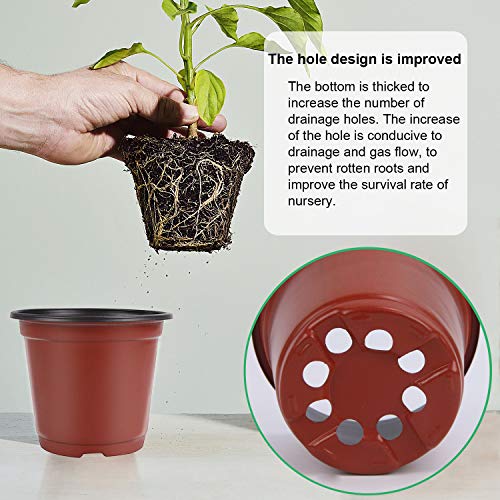 Augshy 250-Pack 4 Inch Plant Nursery Pots Seed Starting Pots Containers with 300 Labels for Indoor Outdoor Usage - Image 4