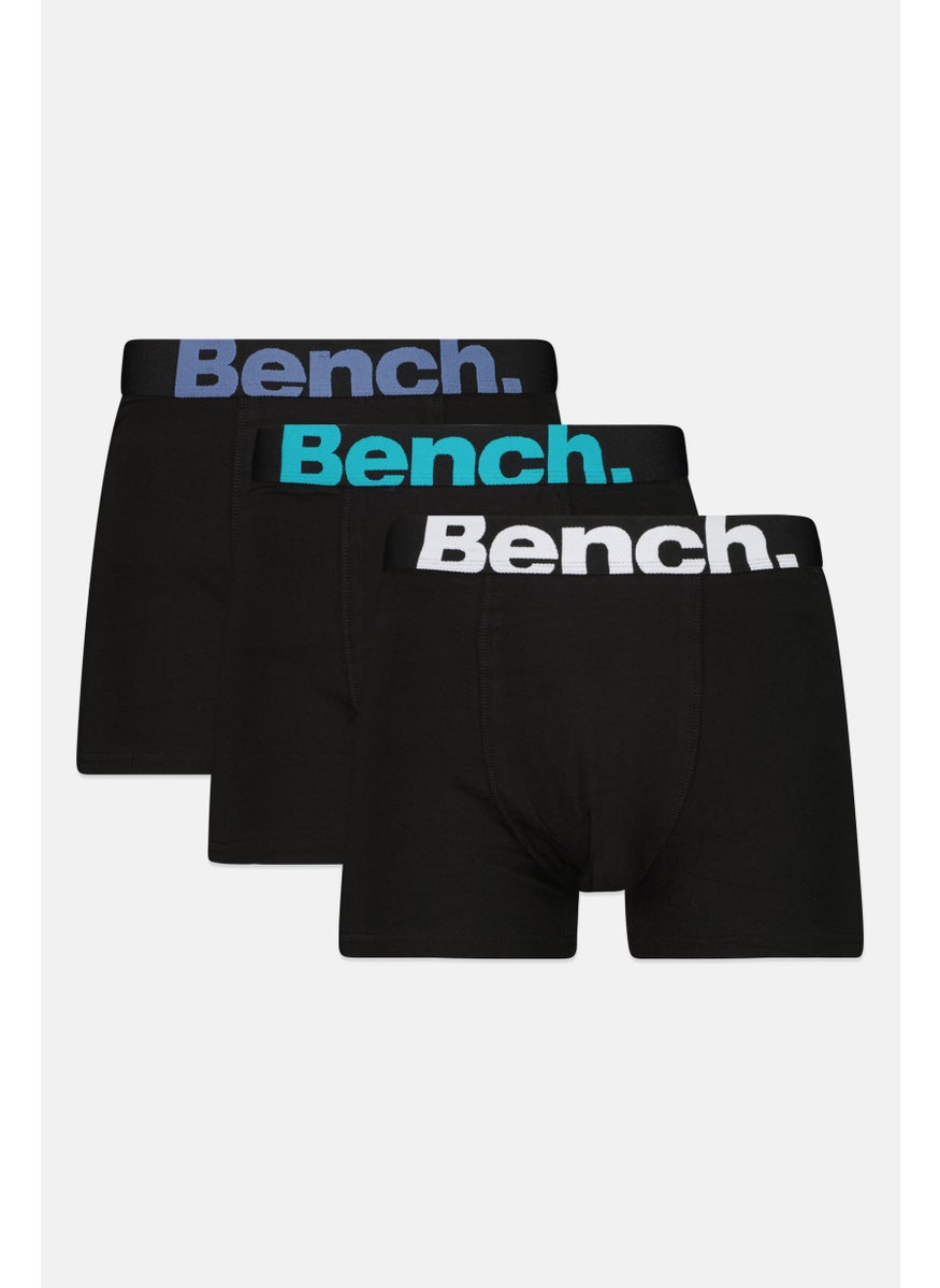 Bench Men 3 Pack Brand Logo Boxers, Black  - Image 1