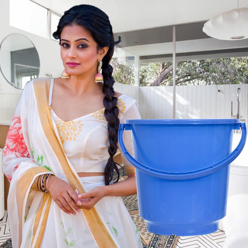Kuber Industries Kuber Industries BucketPlastic Bucket for BathroomBucket for BathingUnbreakable Bucket with Handle16 Liter Blue - Image 4