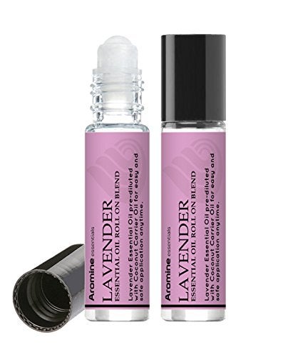 Aromine Lavender Essential Oil Roll On, Pre-Diluted 10ml (Pack of 2). Premium Quality, Therapeutic Grade Topical Ready Aromatherapy Oil - Image 1