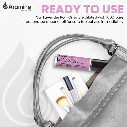 Aromine Lavender Essential Oil Roll On, Pre-Diluted 10ml (Pack of 2). Premium Quality, Therapeutic Grade Topical Ready Aromatherapy Oil - Image 5