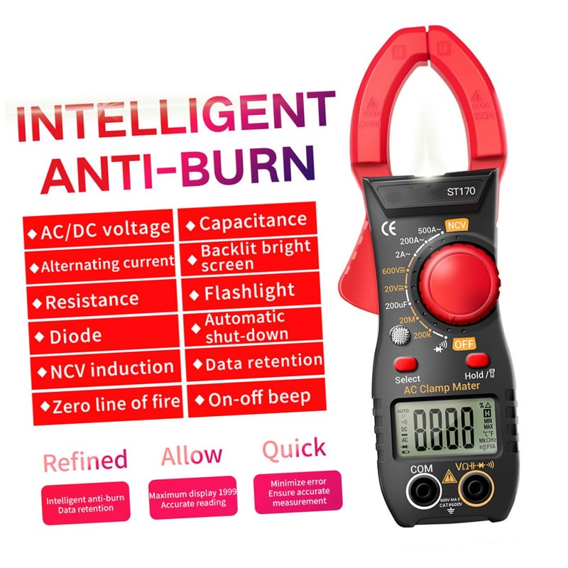 ST170 Digital Clamp Meter High Precision AC DC Voltage Current Tester Portable Multimeter - Image 4