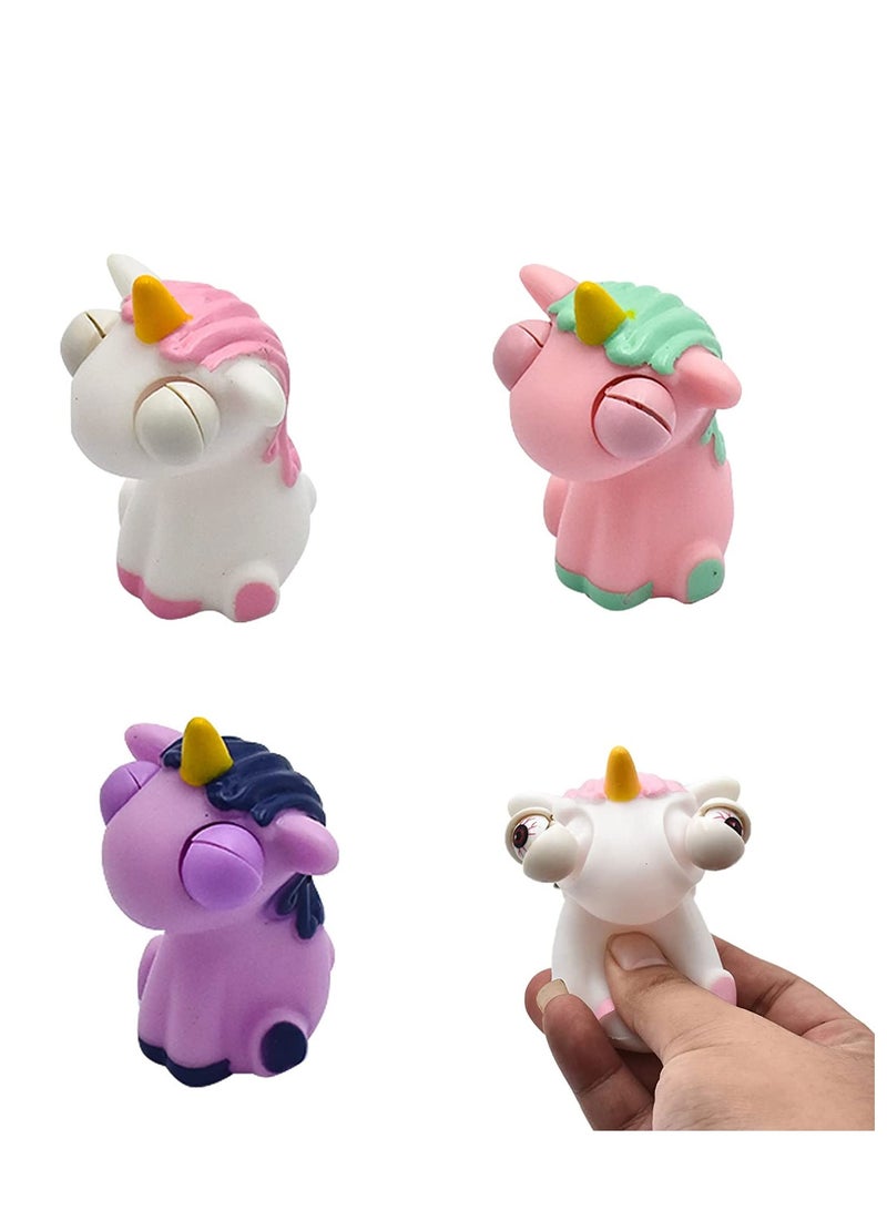 إكسفور لعبة كرات الضغط العصبي أحادية القرن، 3 قطع ألعاب ضغط مضحكة مضحكة، لعبة حسية يدوية مريحة للعينين تفرقع العينين وتساعد على تخفيف التوتر، لطيفة بعيون منبثقة مثالية للحفلات ومضادة للقلق ألعاب مكتب المكتب - Image 5