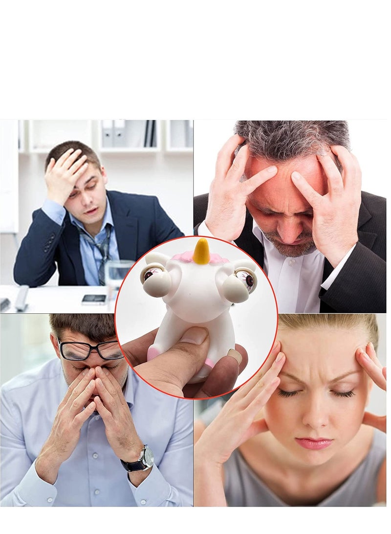 إكسفور لعبة كرات الضغط العصبي أحادية القرن، 3 قطع ألعاب ضغط مضحكة مضحكة، لعبة حسية يدوية مريحة للعينين تفرقع العينين وتساعد على تخفيف التوتر، لطيفة بعيون منبثقة مثالية للحفلات ومضادة للقلق ألعاب مكتب المكتب - Image 2