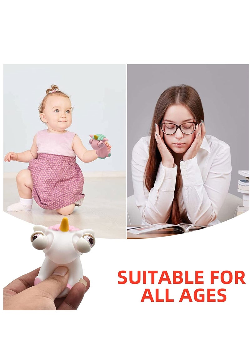 إكسفور لعبة كرات الضغط العصبي أحادية القرن، 3 قطع ألعاب ضغط مضحكة مضحكة، لعبة حسية يدوية مريحة للعينين تفرقع العينين وتساعد على تخفيف التوتر، لطيفة بعيون منبثقة مثالية للحفلات ومضادة للقلق ألعاب مكتب المكتب - Image 3