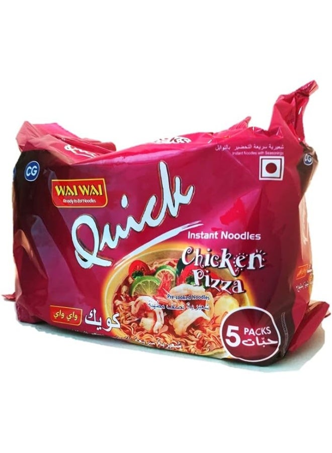 Wai Wai Wai Wai Chicken Pizza Instant Noodle, 75 Gm, Pack Of 5  - Image 1