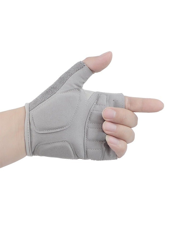 CAMPANAS Weight Lifting Gym Gloves Grey Breathable Exercise Gloves Anti-Skid Wear-Resistant Hand Gloves for Cross Training Workout Cycling Daily Use - Image 4