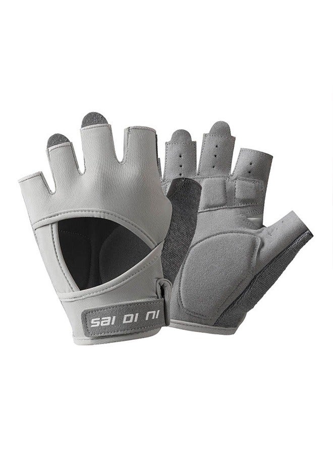 CAMPANAS Weight Lifting Gym Gloves Grey Breathable Exercise Gloves Anti-Skid Wear-Resistant Hand Gloves for Cross Training Workout Cycling Daily Use - Image 2