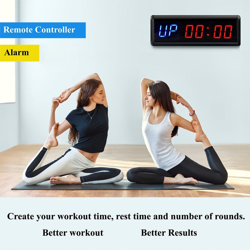 BTBSIGN BTBSIGN LED Interval Timer Count Down/Up Clock Stopwatch with Remote for Home Gym Fitness Blue  - Image 5