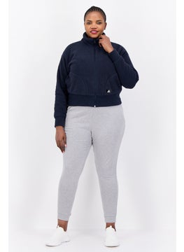 Adidas Women Plus Size Long Sleeve Outdoor Jacket, Navy Blue  - Image 4