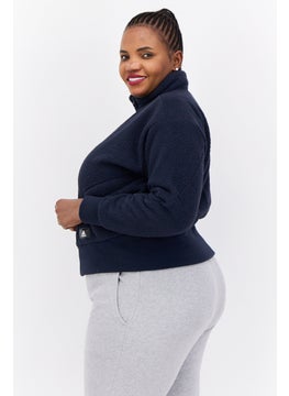 Adidas Women Plus Size Long Sleeve Outdoor Jacket, Navy Blue  - Image 2