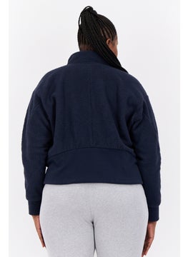 Adidas Women Plus Size Long Sleeve Outdoor Jacket, Navy Blue  - Image 3