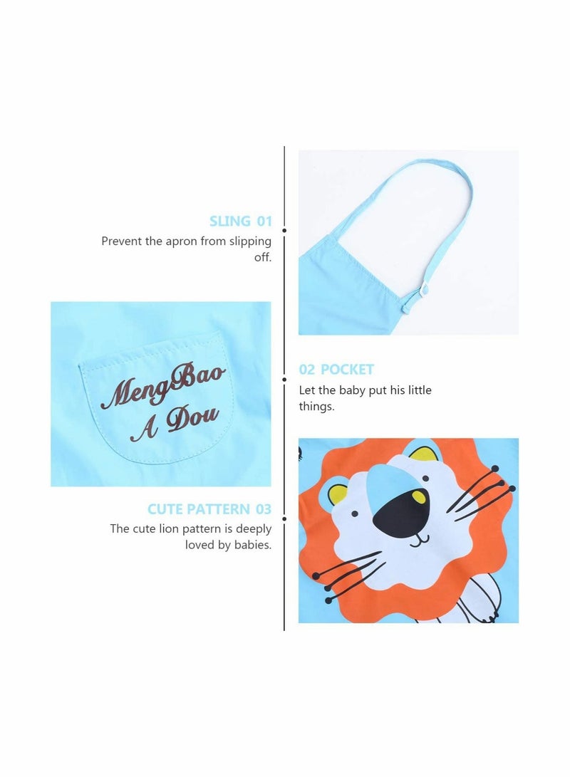 NIBEMINENT Kids Apron Waterproof And Sleeves Lion Print Cooking Painting Baking Smock For Toddler Boys Girls - Image 5