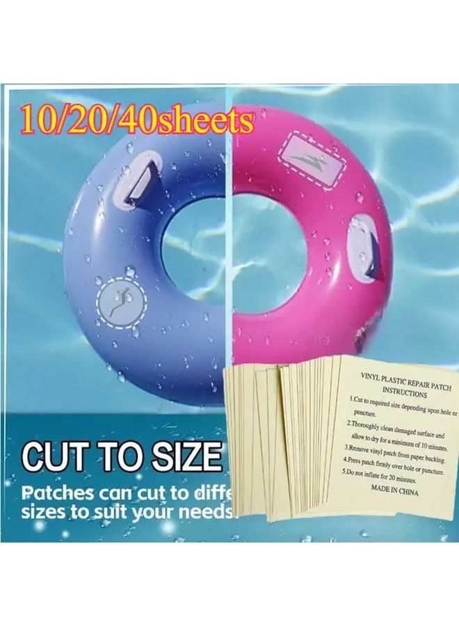 20 Sheets PVC Inflatable Hot Tub Pool Repair Kit Leakproof Patch Set Transparent - Image 2