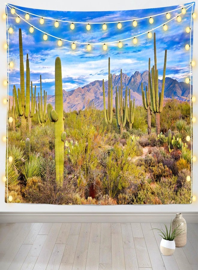 Loccor 80''x60'' Desert Cactus Tapestry National Park Arizona Desert Sand Dunes Prickly Cactus Wild Mountains Desert Scenery Tapestry Wall Hanging Living Room Bedroom Dorm Wall Hanging Decor - Image 4