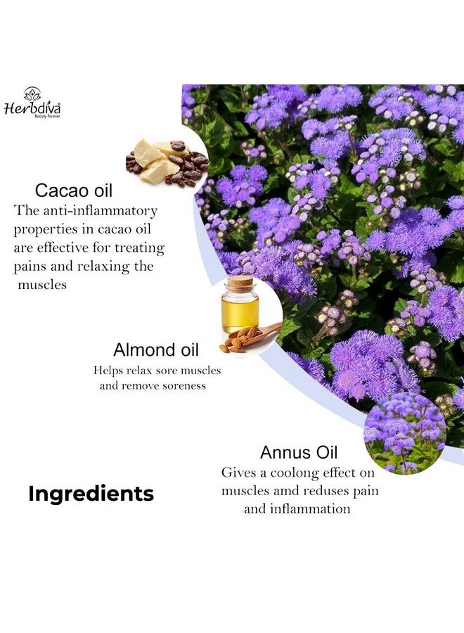 هيربيفا زيت تدليك الجسم بالشوكولاتة، 500 مل، غني بزيت اللوز وزيت الكاكاو لبشرة ناعمة وسلسة ومتوهجة، مناسب لجميع أنواع البشرة للنساء والرجال - Image 3