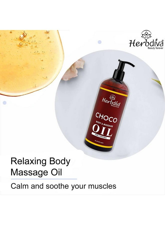 هيربيفا زيت تدليك الجسم بالشوكولاتة، 500 مل، غني بزيت اللوز وزيت الكاكاو لبشرة ناعمة وسلسة ومتوهجة، مناسب لجميع أنواع البشرة للنساء والرجال - Image 5