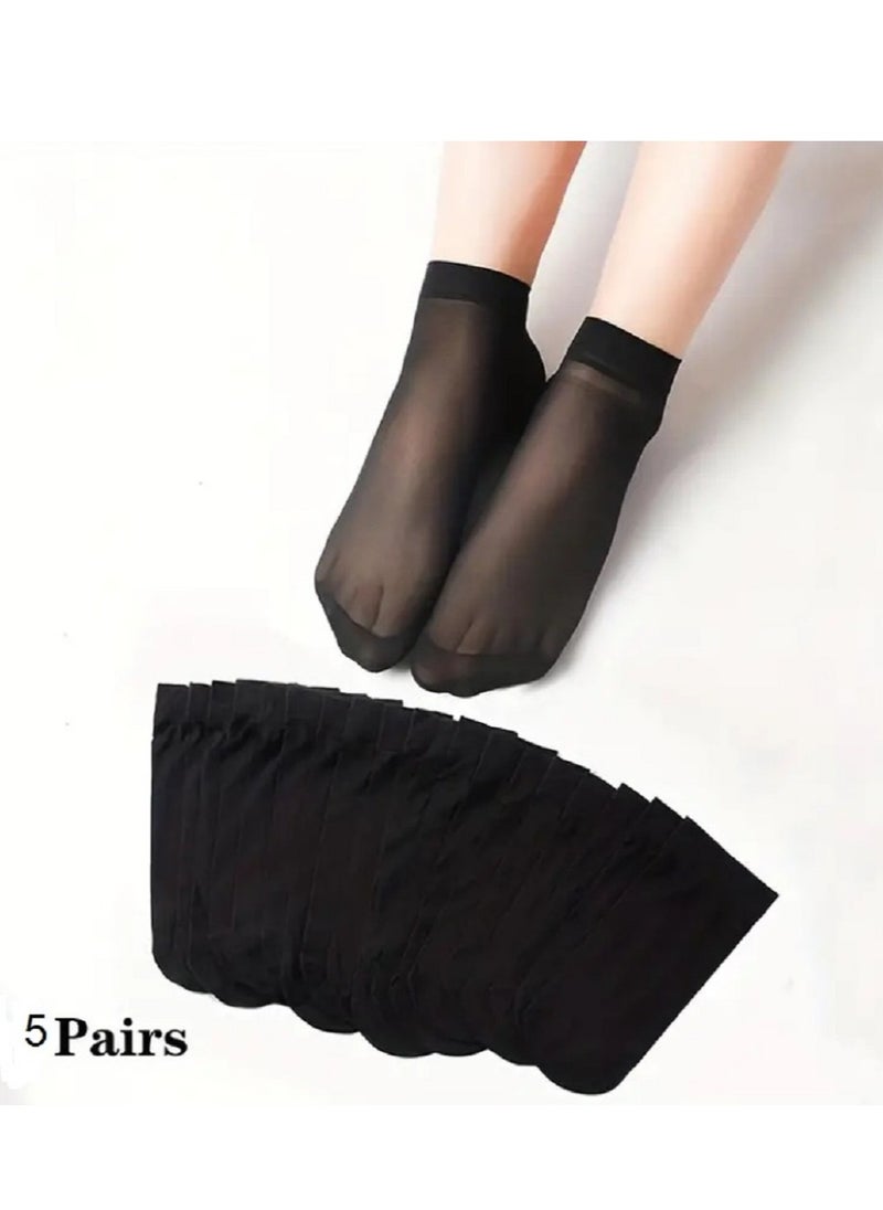 UNIQUE PACKAGE THAT COMBINES STYLE AND FUNCTIONALITY: 5 pairs of ultra-thin sheer ankle socks specially designed to fit the needs of women and girls