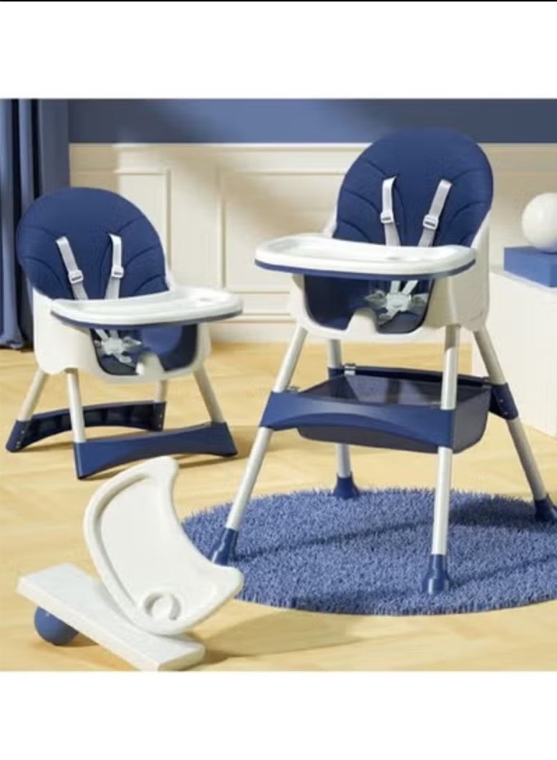 فول جوي كرسي مرتفع للأطفال 4 في 1 ، مقعد معزز لكرسي تغذية الأطفال مع كرسي هزاز وعجلات وتخزين واستلقاء ومسند قدم للصينية وكرسي عالٍ قابل للطي للأطفال الصغار من عمر 6 أشهر إلى 4 سنوات - Image 2