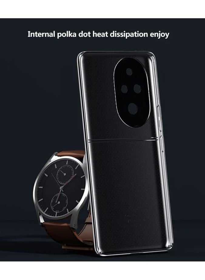general Case Compatible with Honor 200 Pro, Premium Leather Ultra-Thin Anti-Fingerprint Shockproof Bumper Anti-fall All-inclusive Lens Protection Electroplated Frame Cover - Image 2