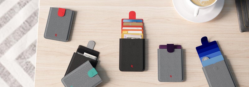 Allocacoc DesignNest DAX wallet, Slim Thin Magnetic Cascading pull-tab Wallet, Hold up to 6 cards, Card holder, Cash Slot, Fast Access, Minimalist; Everyday Carry Travel Friendly Gift (Red Grey, Polyester) - Image 5