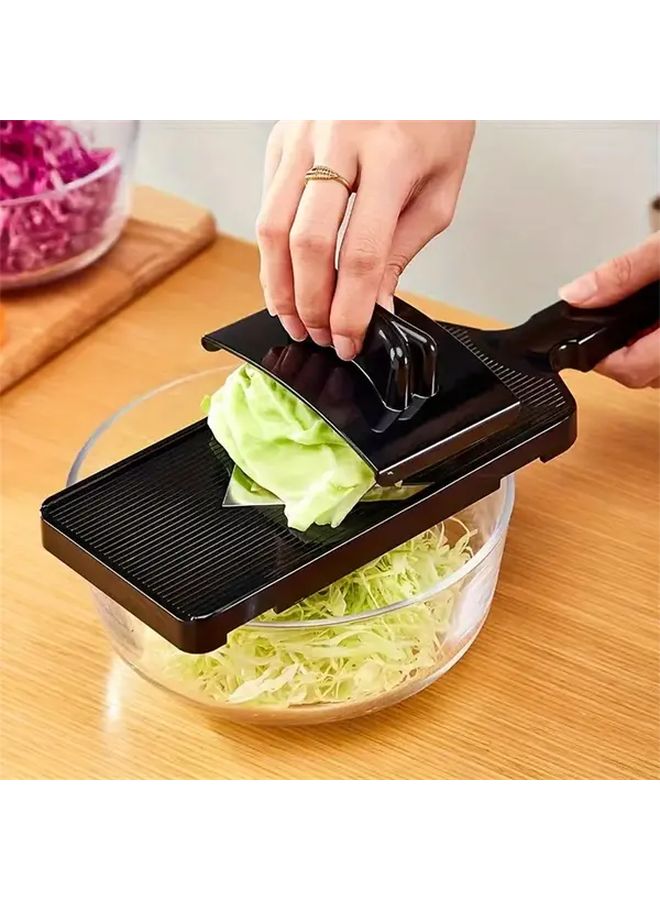 Black Manual Cabbage Shredder Slicer Adjustable Thickness Control Multi Functional Vegetable Chopper - Image 5