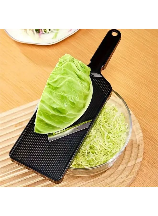 Black Manual Cabbage Shredder Slicer Adjustable Thickness Control Multi Functional Vegetable Chopper - Image 2