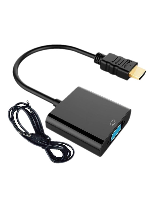 كابل محول فيديو من منفذ ذكر HDMI إلى منفذ أنثى VGA، طراز 1080P أسود
