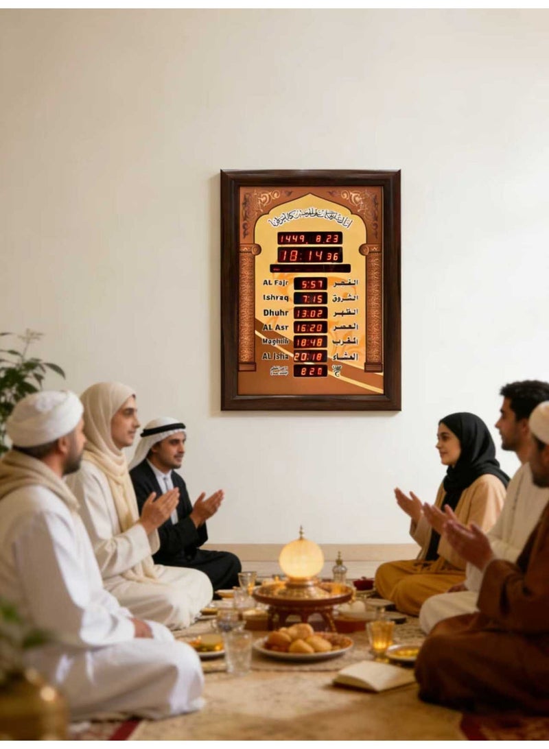 AZ5035-6 AZAN clock, Muslim Islamic Prayer clock, Digital Prayer Call, Hijri Calendar, Islamic clock with Remote Control and Charger, Suitable for Ramadan/Home/Office/Mosque Reading.50×5×35cm - Image 3