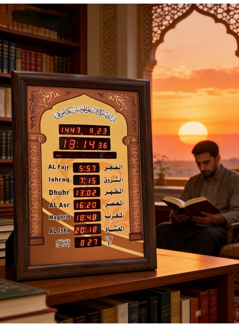 AZ5035-6 AZAN clock, Muslim Islamic Prayer clock, Digital Prayer Call, Hijri Calendar, Islamic clock with Remote Control and Charger, Suitable for Ramadan/Home/Office/Mosque Reading.50×5×35cm - Image 5