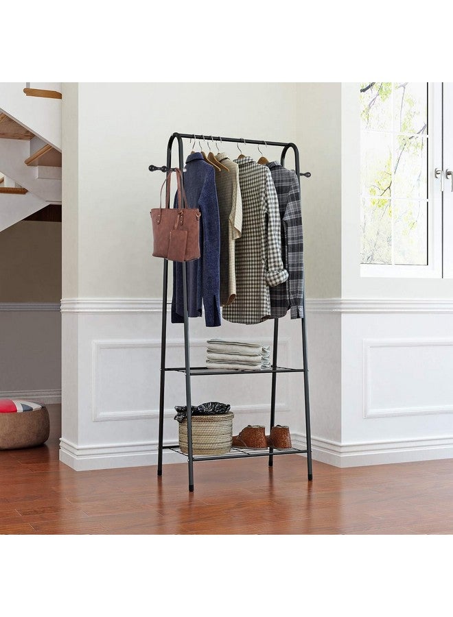ADA Ada Premium Metal Garment Rack, Closet Organizers And Storage With Double Layer Shelf For Storing Clothes, Shoes, Bags - Black - 80 X 40 X 150Cm - Image 1