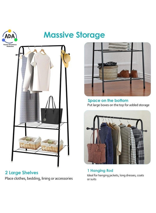 ADA Ada Premium Metal Garment Rack, Closet Organizers And Storage With Double Layer Shelf For Storing Clothes, Shoes, Bags - Black - 80 X 40 X 150Cm - Image 4
