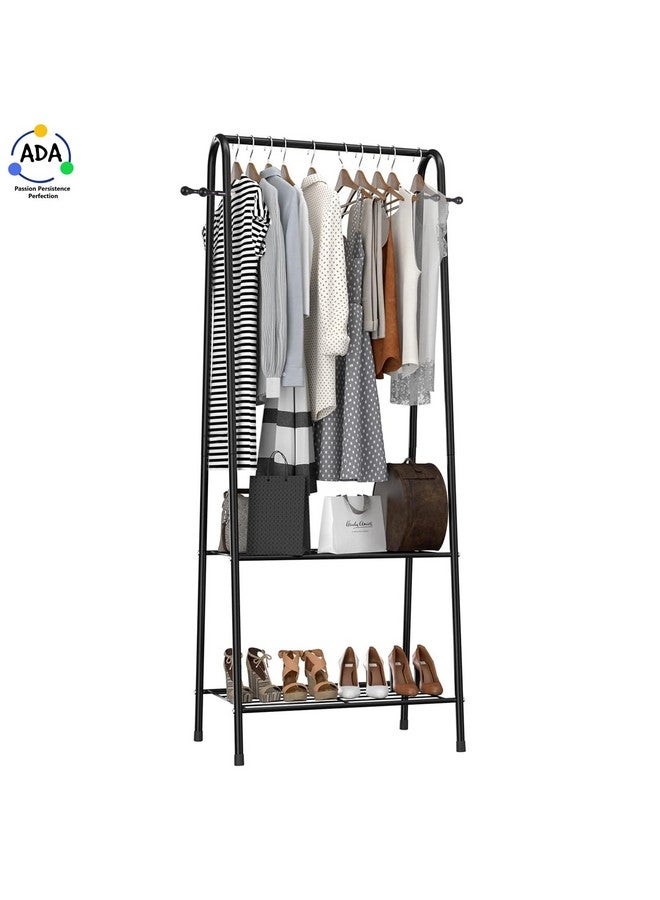 ADA Ada Premium Metal Garment Rack, Closet Organizers And Storage With Double Layer Shelf For Storing Clothes, Shoes, Bags - Black - 80 X 40 X 150Cm - Image 2