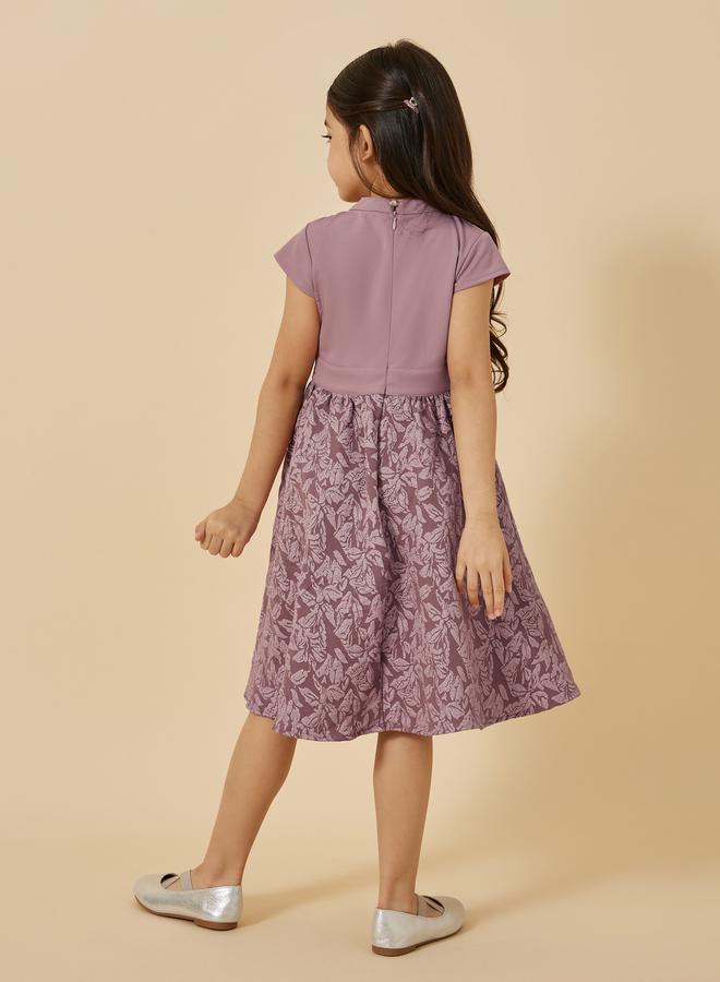 Styli Floral Jacquard Party Dress  - Image 5
