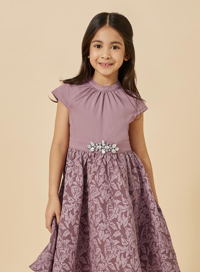 Styli Floral Jacquard Party Dress  - Image 2