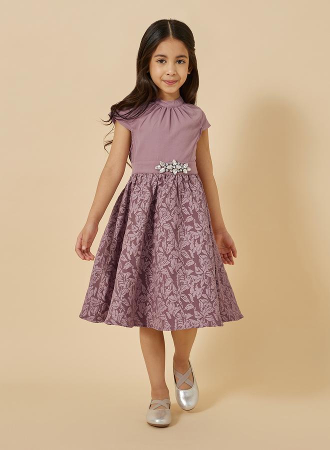 Styli Floral Jacquard Party Dress  - Image 3