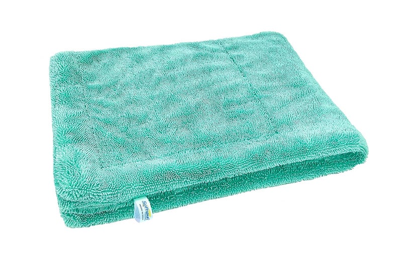 SOFTSPUN Microfiber Cloth for Car - 1200 GSM, 50X80cms, 1Pcs, Aqua Blue Twisted Loop Super Absorbent…… - Image 1