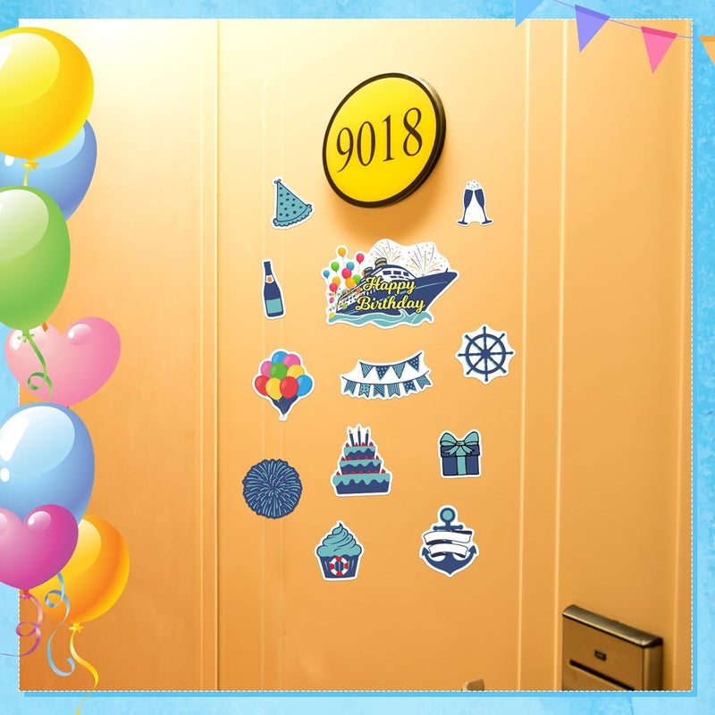 LEIFIDE 12 Pcs Cruise Door Decorations Magnetic Ocean Car Magnets Cruise Door Magnet Stickers Decorations Ocean Fridge Decor for Carnival Refrigerator(Birthday) - Image 2
