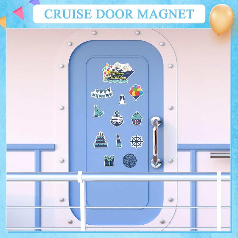 LEIFIDE 12 Pcs Cruise Door Decorations Magnetic Ocean Car Magnets Cruise Door Magnet Stickers Decorations Ocean Fridge Decor for Carnival Refrigerator(Birthday) - Image 5