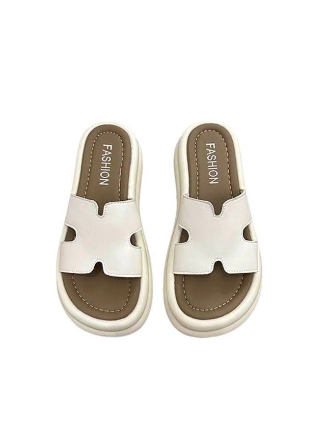 Women's Slippers New Round Toe Thick Platform Heightening Beach Sandals Fashion Flip Flops Outdoor Wear Sandals For Women - Image 5